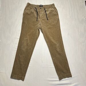 Scotch & Soda The Drift Mens Corduroy Pants L Brown Drawstring Elastic Waist